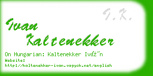 ivan kaltenekker business card